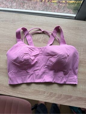 lululemon athletica pink Ribbed Longline Sports Bra